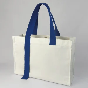 กระเป๋าผ้าเเคนวาส Korea สีขาวน้ำเงิน