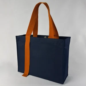 กระเป๋าผ้าเเคนวาส My Seoul สีกรมท่า-หูสีส้มอิฐ