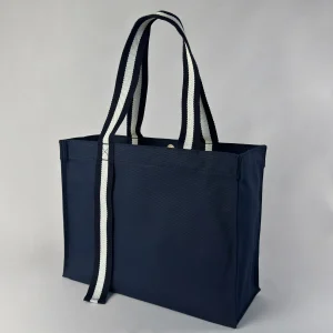 กระเป๋าผ้าเเคนวาส My Seoul สีกรมท่า-หูสีกรมท่าขาว