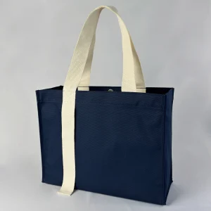 กระเป๋าผ้าเเคนวาส My Seoul สีกรมท่า-หูสีครีม